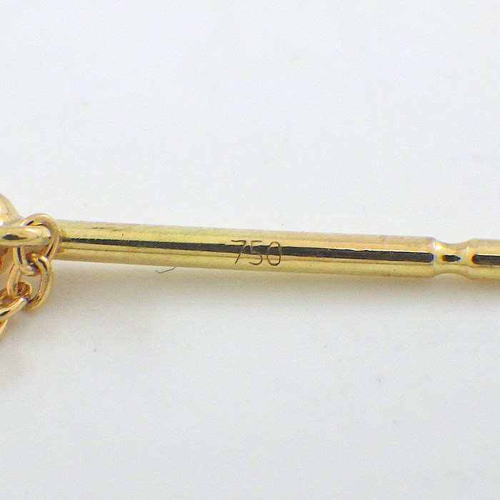 タサキ 田崎真珠 TASAKI ピアス コメット プラス E-4344-18KYG 彗星 チェーン スウィング ドロップ あこや真珠 6.9mm珠 K18YG 【中古】