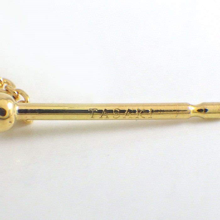 タサキ 田崎真珠 TASAKI ピアス コメット プラス E-4344-18KYG 彗星 チェーン スウィング ドロップ あこや真珠 6.9mm珠 K18YG 【中古】