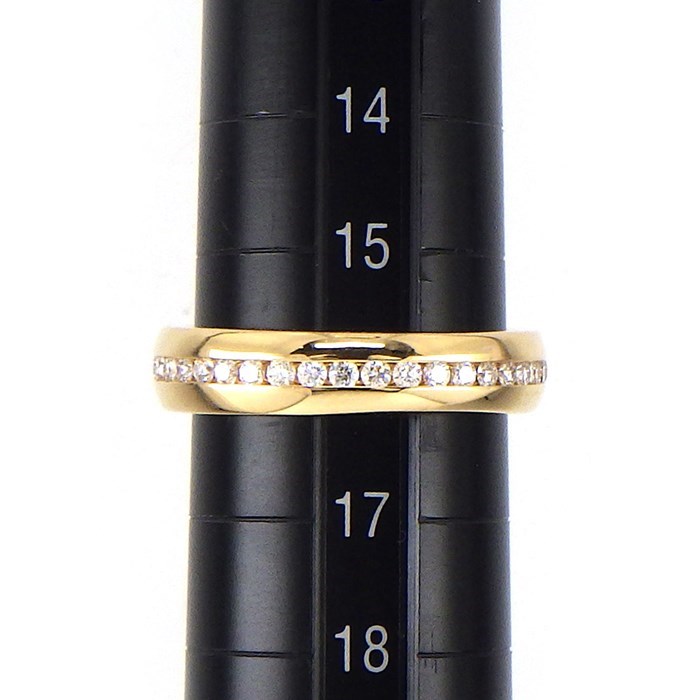 ハリーウィンストン HARRY WINSTON リング HWロゴ WBDRRDLGHWL フルサークル エタニティ 38ポイント ダイヤモンド K18PG 16号 【中古】