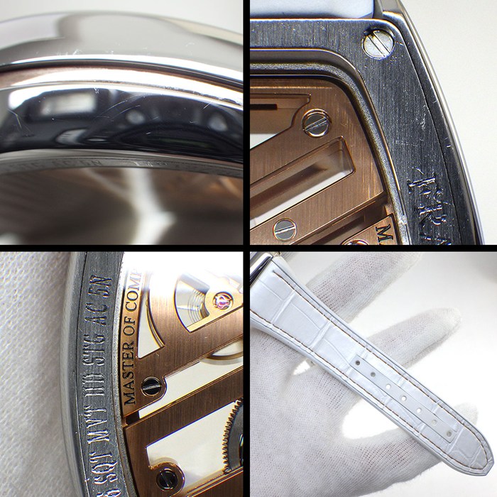 フランクミュラー FRANCK MULLER 腕時計 ヴァンガード 7デイズ パワーリザーブ スケルトン V41S6SQTMVTHDSTGAC5N トノー ダイヤ/スケルトン文字盤 ホワイト クロコダイルレザーベルト SS K18PG 手巻き 【中古】