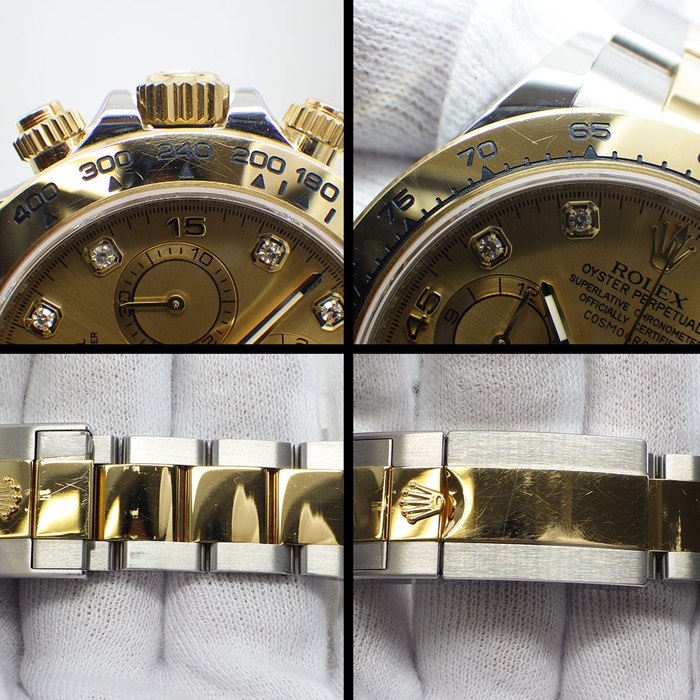 ロレックス Rolex 腕時計 コスモグラフ デイトナ 116503G 8ポイント ダイヤインデックス シャンパンゴールド文字盤 ルーレット刻印 クロノグラフ タキメーター スモールセコンド K18YG SS 自動巻き 【箱・保付き】 【中古】