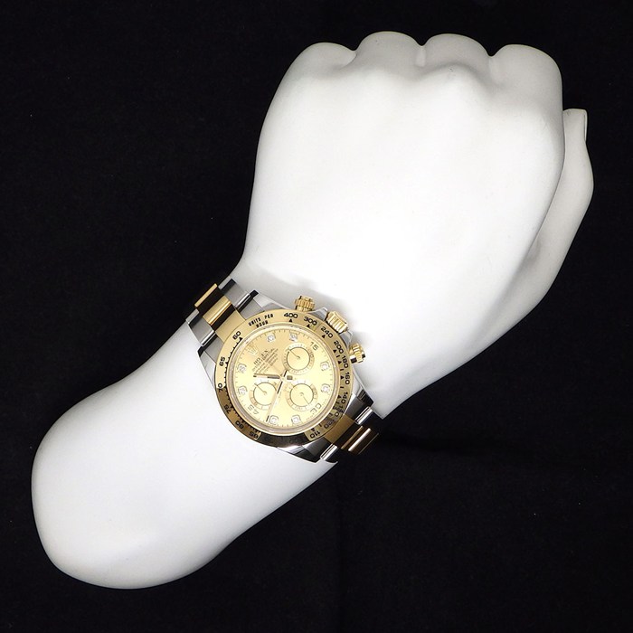 ロレックス Rolex 腕時計 コスモグラフ デイトナ 116503G 8ポイント ダイヤインデックス シャンパンゴールド文字盤 ルーレット刻印 クロノグラフ タキメーター スモールセコンド K18YG SS 自動巻き 【箱・保付き】 【中古】
