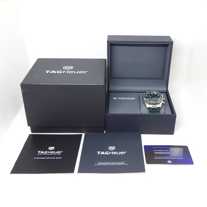タグ・ホイヤー TAG Heuer 腕時計 カレラ キャリバー ホイヤー CBN2A1N.FT6238 カレンダー クロノグラフ 裏スケ タキメーター 夜光針 夜光インデックス グリーン 文字盤 SS セラミック ラバー 自動巻き 【箱・保付き】