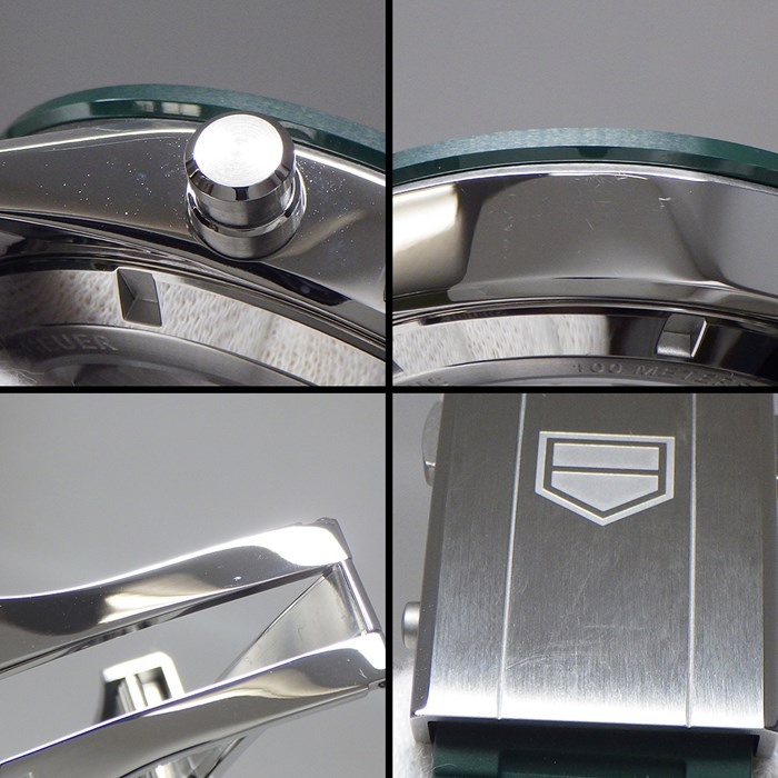 タグ・ホイヤー TAG Heuer 腕時計 カレラ キャリバー ホイヤー CBN2A1N.FT6238 カレンダー クロノグラフ 裏スケ タキメーター 夜光針 夜光インデックス グリーン 文字盤 SS セラミック ラバー 自動巻き 【箱・保付き】