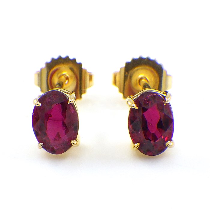 ティファニー Tiffany & Co. ピアス オーバルカット ルビー 0.80ct/0.80ct K18YG 【中古】