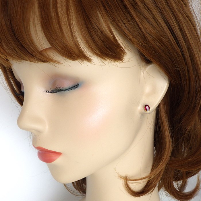 ティファニー Tiffany & Co. ピアス オーバルカット ルビー 0.80ct/0.80ct K18YG 【中古】