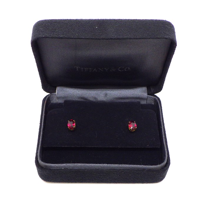 ティファニー Tiffany & Co. ピアス オーバルカット ルビー 0.80ct/0.80ct K18YG 【中古】