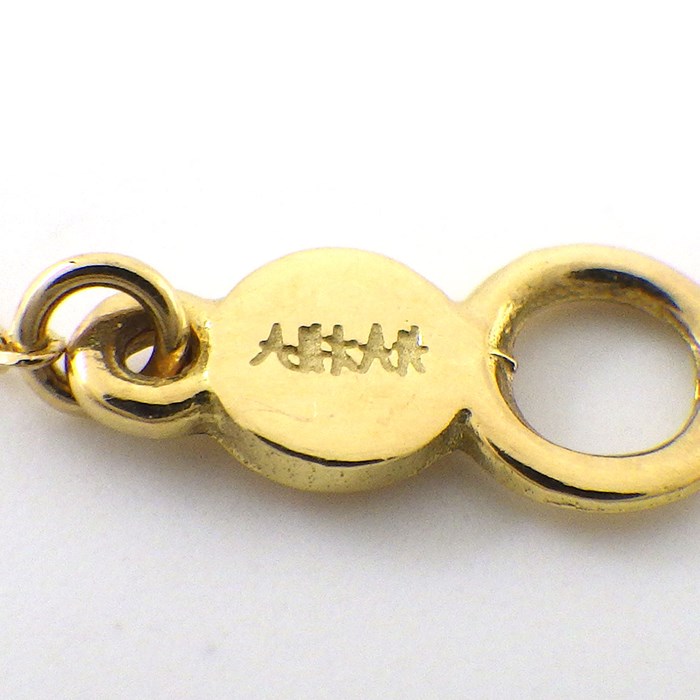 アーカー AHKAH ネックレス ティランハート AB1647010100 樹脂加工石(サンゴ使用) K18YG 【箱・保付き】 【中古】