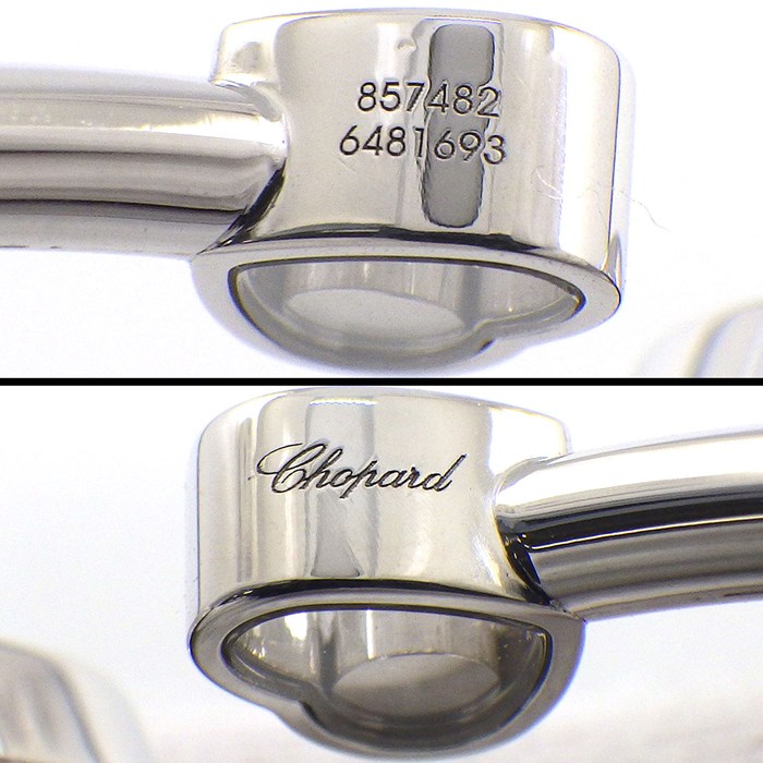 ショパール Chopard バングル ハッピーハート 857482-1203 ハッピーダイヤモンド オニキス ムービング 1ポイント ダイヤモンド 0.05ct K18WG 【箱・保付き】 【中古】