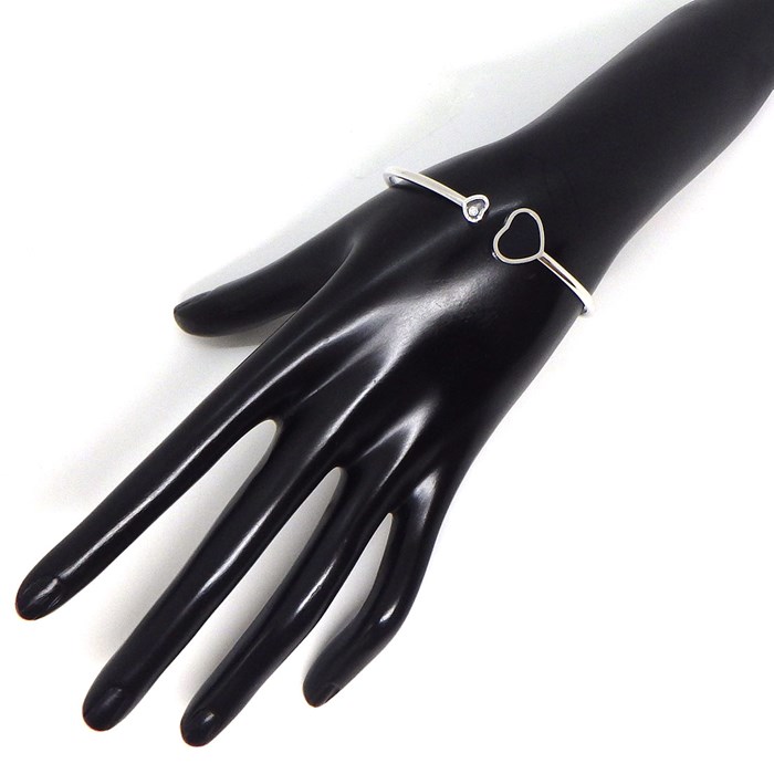 ショパール Chopard バングル ハッピーハート 857482-1203 ハッピーダイヤモンド オニキス ムービング 1ポイント ダイヤモンド 0.05ct K18WG 【箱・保付き】 【中古】