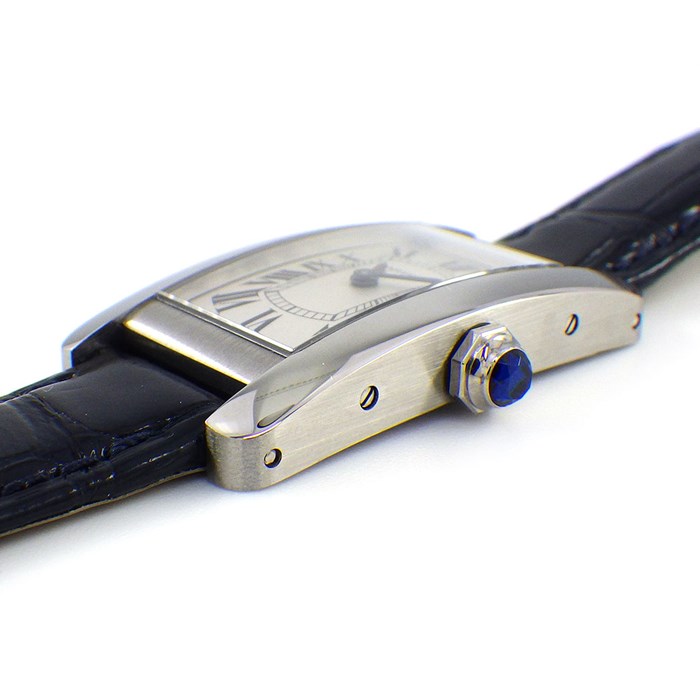 カルティエ Cartier 腕時計 タンク アメリカン SM WSTA0043 シルバー文字盤 ブラック クロコダイルレザーベルト 黒 SS クオーツアナログ 【中古】 カルティエ Cartier 腕時計 タンク アメリカン SM WSTA0043 シルバー