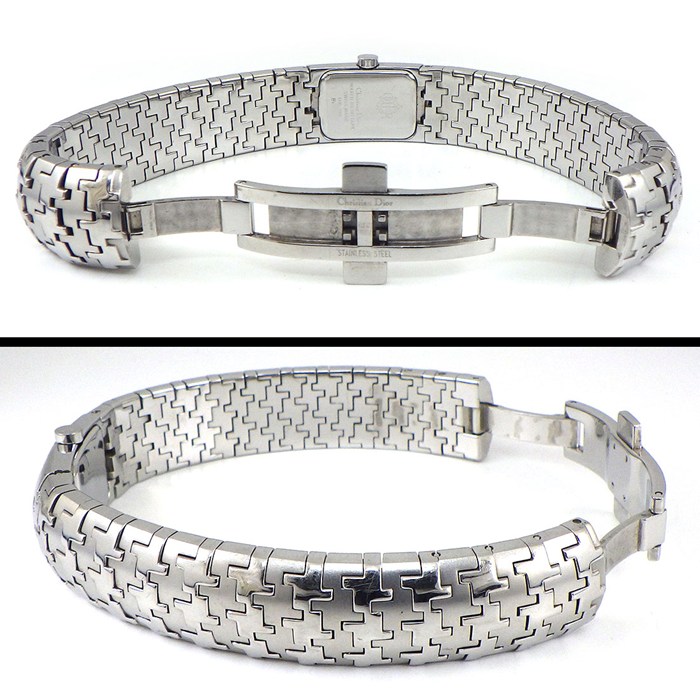 クリスチャンディオール Christian Dior 腕時計 ディオリフィック D96-100 スクエア ブラック文字盤 SS クオーツアナログ 【中古】