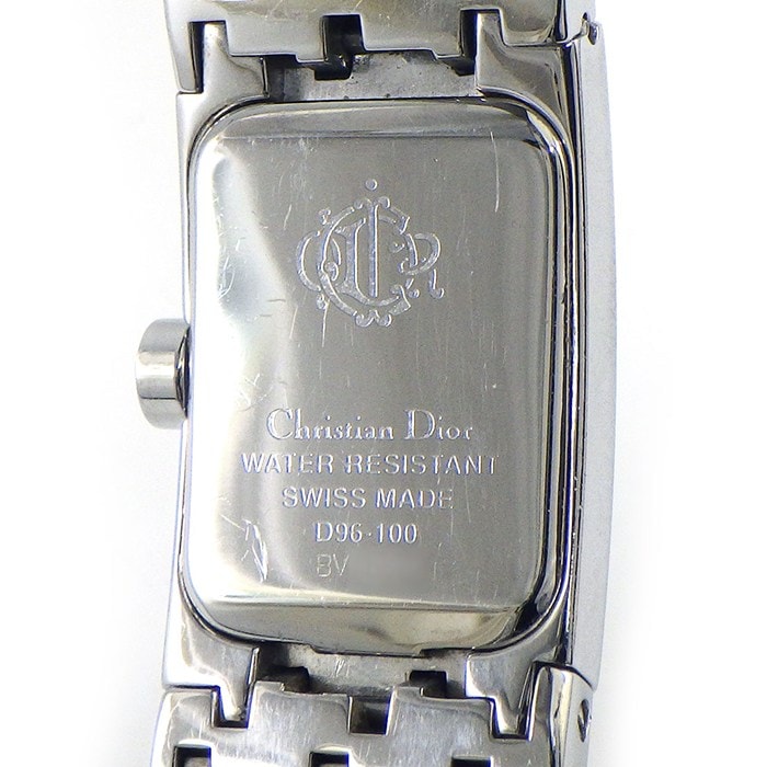 クリスチャンディオール Christian Dior 腕時計 ディオリフィック D96-100 スクエア ブラック文字盤 SS クオーツアナログ 【中古】