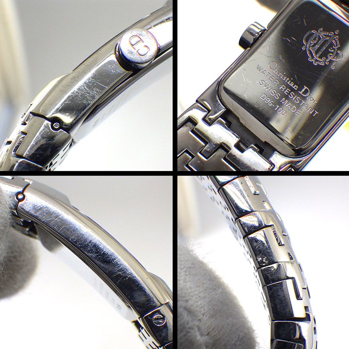クリスチャンディオール Christian Dior 腕時計 ディオリフィック D96-100 スクエア ブラック文字盤 SS クオーツアナログ 【中古】