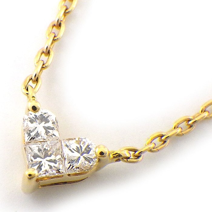 スタージュエリー STAR JEWELRY ネックレス ミステリアス ハート ダイヤモンド 計0.1ct K18YG 【中古】