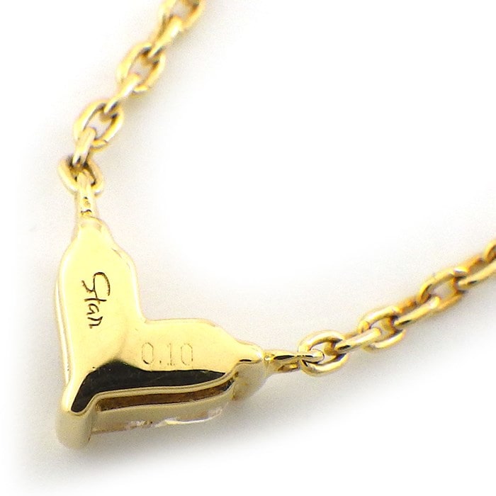 スタージュエリー STAR JEWELRY ネックレス ミステリアス ハート ダイヤモンド 計0.1ct K18YG 【中古】
