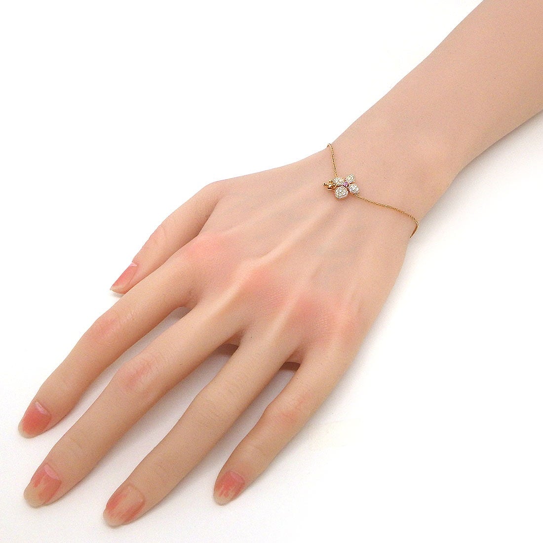 ショーメ Chaumet ブレスレット オルタンシア フラワーモチーフ ピンクサファイア パヴェ ダイヤモンド K18PG 【中古】