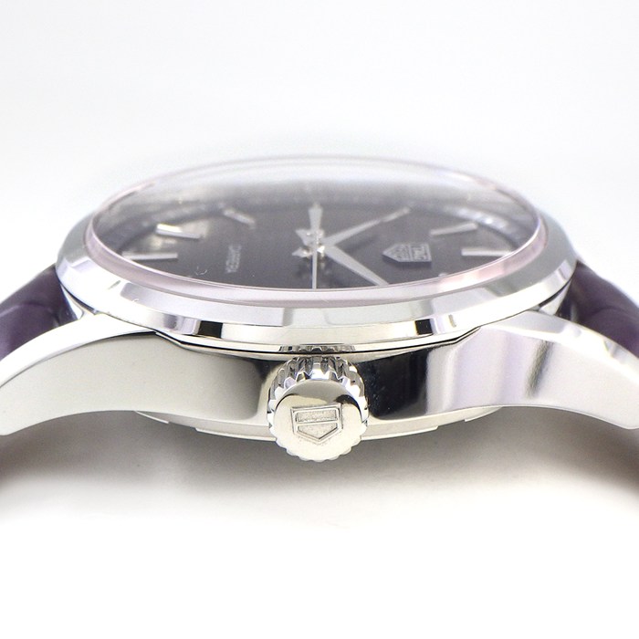タグ・ホイヤー TAG Heuer 腕時計 カレラ WBK1314.FC8261 デイト ギョーシェ パープル文字盤 SS パープル アリゲーターレザーベルト クオーツアナログ 【箱・保付き】 【中古】