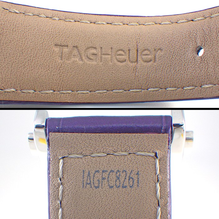 タグ・ホイヤー TAG Heuer 腕時計 カレラ WBK1314.FC8261 デイト ギョーシェ パープル文字盤 SS パープル アリゲーターレザーベルト クオーツアナログ 【箱・保付き】 【中古】