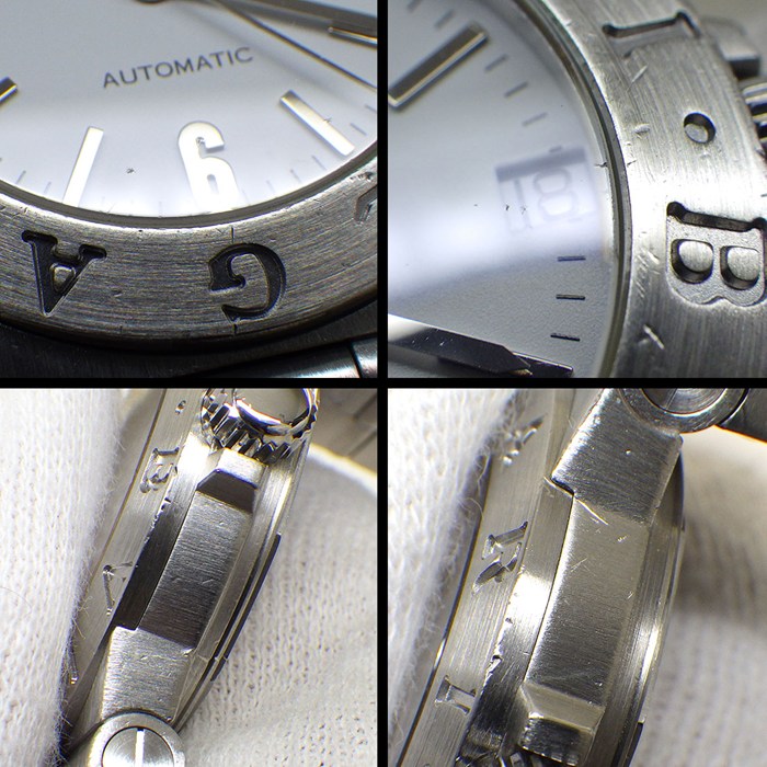 ブルガリ BVLGARI 腕時計 ディアゴノ LCV29S/LCV29WSSD ホワイト文字盤 デイト SS 自動巻き 【箱・保付き】 【中古】