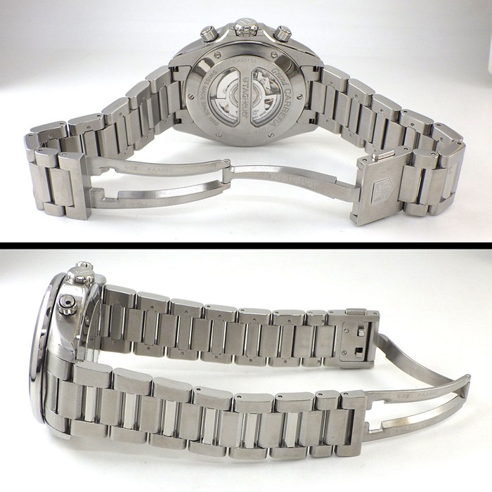 タグ・ホイヤー TAG Heuer 腕時計 グランドカレラ CAV511A.BA0902 ブラック文字盤 デイト クロノグラフ タキメーター スモールセコンド SS 自動巻き 【中古】