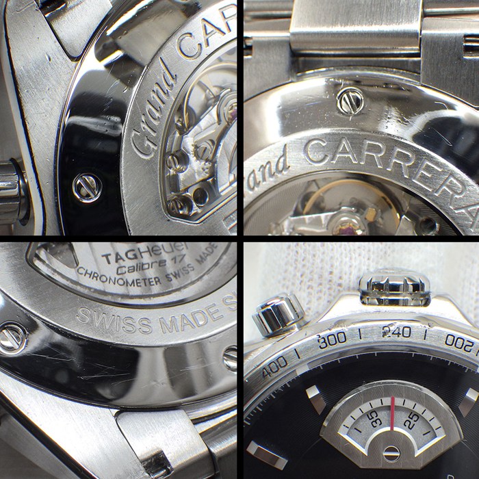 タグ・ホイヤー TAG Heuer 腕時計 グランドカレラ CAV511A.BA0902 ブラック文字盤 デイト クロノグラフ タキメーター スモールセコンド SS 自動巻き 【中古】