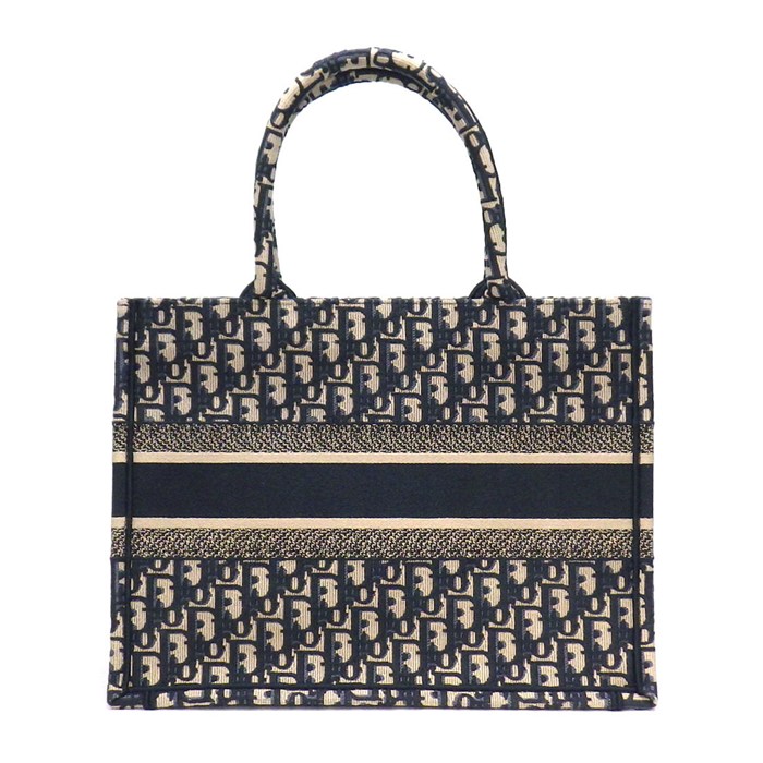 ディオール Dior トートバッグ ブックトート ミディアム M1296ZRIW_M828 エクリュホワイト ディオールオブリークエンブロイダリー 【中古】