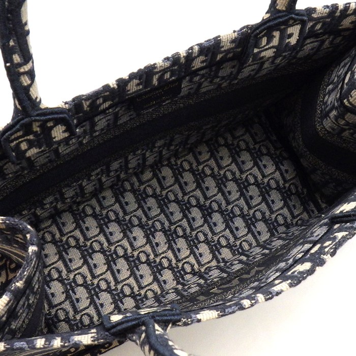 ディオール Dior トートバッグ ブックトート ミディアム M1296ZRIW_M828 エクリュホワイト ディオールオブリークエンブロイダリー 【中古】