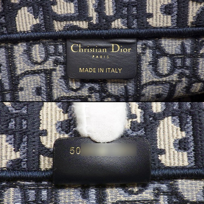 ディオール Dior トートバッグ ブックトート ミディアム M1296ZRIW_M828 エクリュホワイト ディオールオブリークエンブロイダリー 【中古】