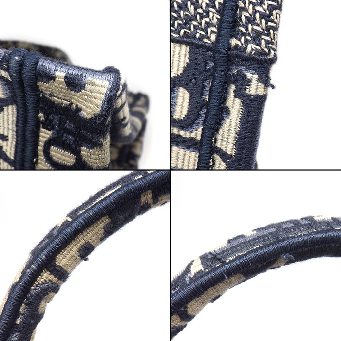 ディオール Dior トートバッグ ブックトート ミディアム M1296ZRIW_M828 エクリュホワイト ディオールオブリークエンブロイダリー 【中古】