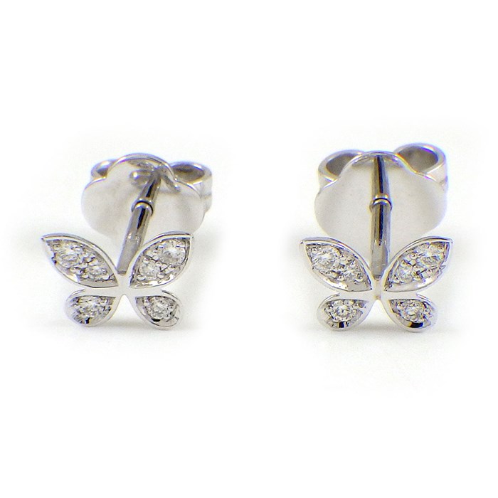 グラフ Graff GRAFF ピアス パヴェ バタフライ プティ スモール RGE1563 ダイヤモンド 計0.08ct K18WG 【中古】