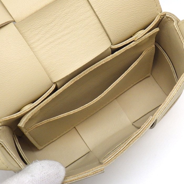 ボッテガ・ヴェネタ BOTTEGA VENETA ショルダーバッグ キャンディ カセット 666688 VMAY1 9776 ポリッジ レザー 【中古】
