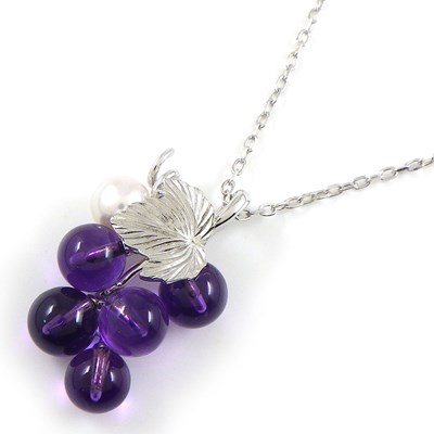 ミキモト MIKIMOTO ネックレス ブドウ モチーフ グレープ アメジスト 