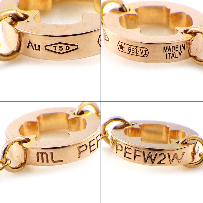 ブルガリ BVLGARI ブレスレット フィオレヴァー 355326 オープン フラワー クローバー 1ポイント ダイヤモンド K18PG / #ML 【中古】