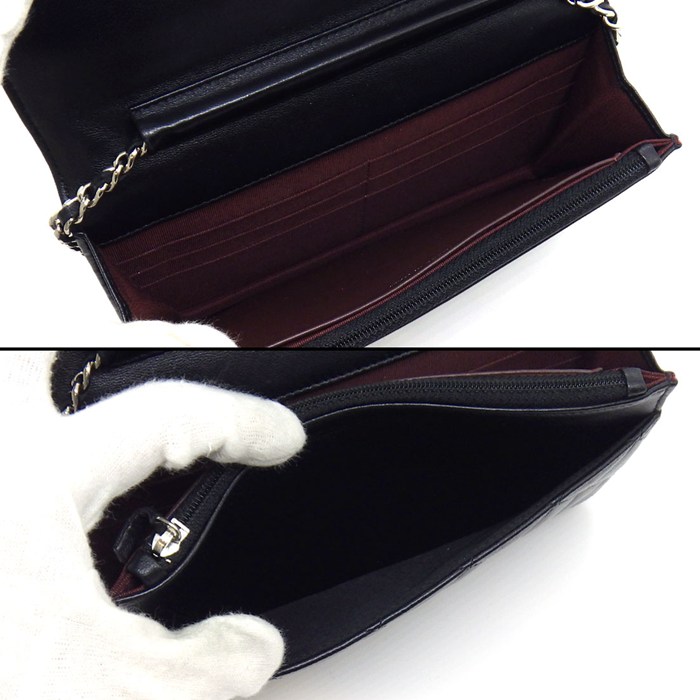 シャネル CHANEL ショルダーバッグ クラシック チェーンウォレット AP4241 ブラック ボルドー ラムスキン シルバー金具 【中古】 楽天市場】シャネル CHANEL ショルダーバッグ クラシック チェーン