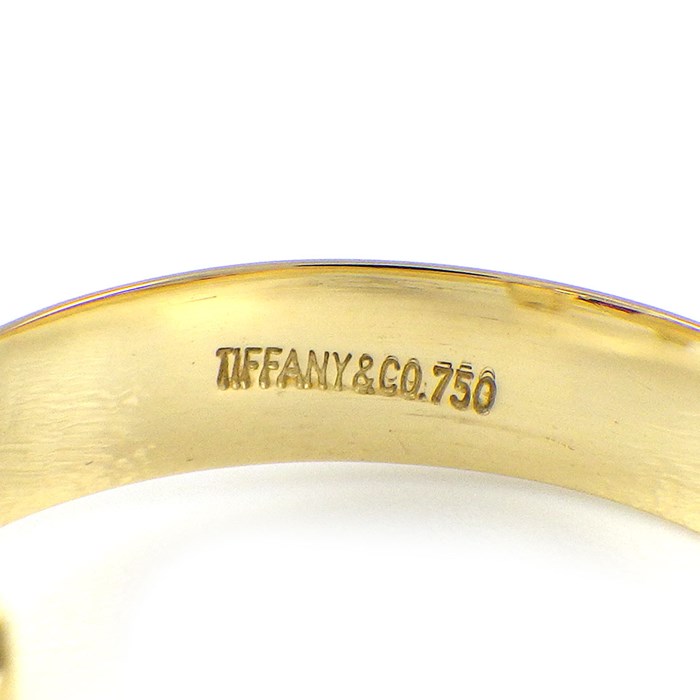 ティファニー Tiffany & Co. リング スタッキング プリンセスカット ルビー K18YG 10号 【中古】