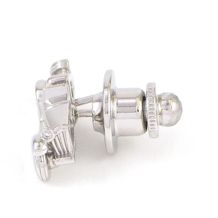 ミキモト MIKIMOTO ピンブローチ 車モチーフ ダイヤモンド 計0.09ct K18WG 【中古】