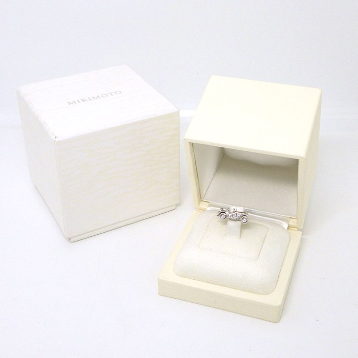 ミキモト MIKIMOTO ピンブローチ 車モチーフ ダイヤモンド 計0.09ct K18WG 【中古】