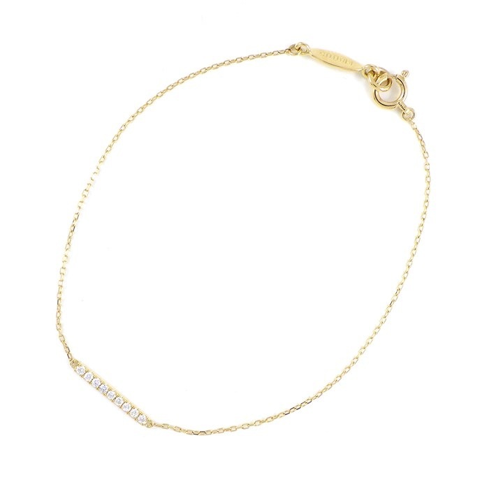 アーカー AHKAH】ブレスレット ティナ バー ダイヤモンド 0.05ct K18YG  