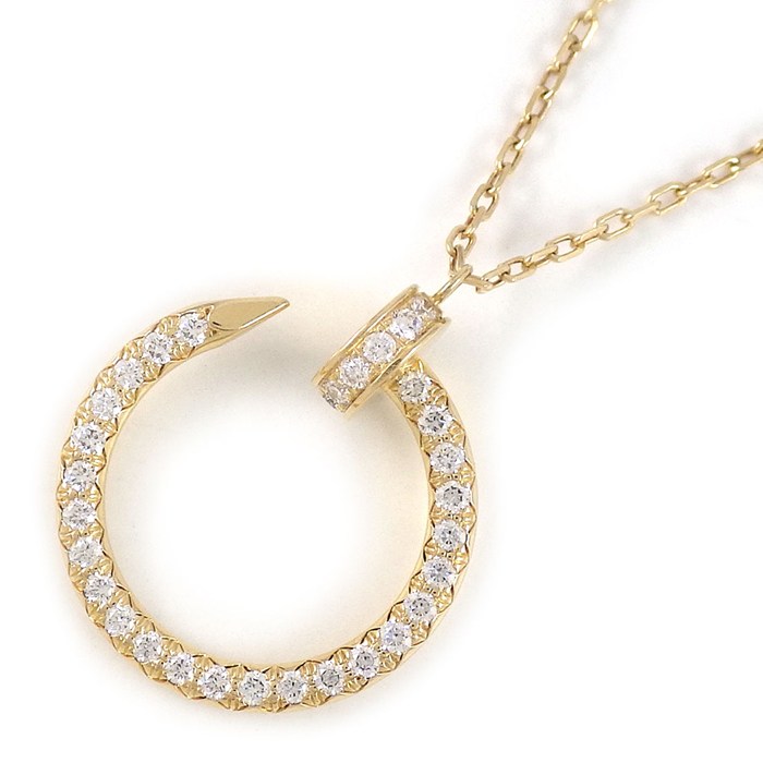 カルティエ Cartier ネックレス ジュストアンクル B7224895 釘モチーフ 36ポイント ダイヤモンド 計0.38ct K18YG 【中古】