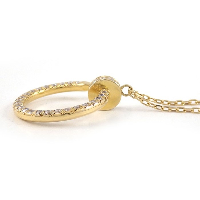 カルティエ Cartier ネックレス ジュストアンクル B7224895 釘モチーフ 36ポイント ダイヤモンド 計0.38ct K18YG 【中古】