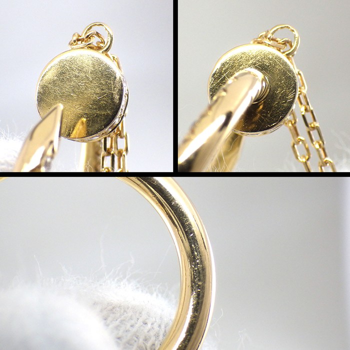 カルティエ Cartier ネックレス ジュストアンクル B7224895 釘モチーフ 36ポイント ダイヤモンド 計0.38ct K18YG 【中古】