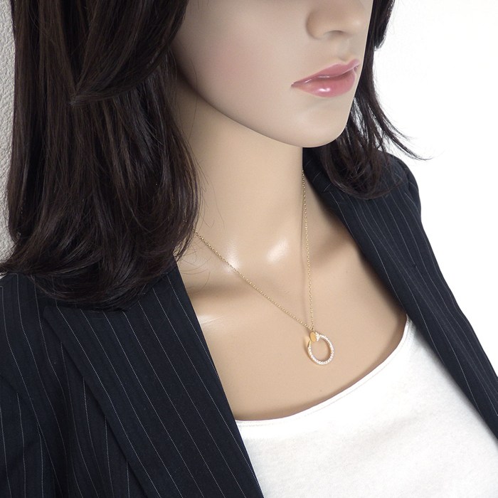 カルティエ Cartier ネックレス ジュストアンクル B7224895 釘モチーフ 36ポイント ダイヤモンド 計0.38ct K18YG 【中古】