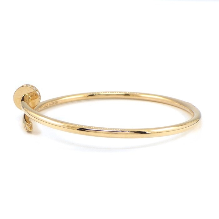 カルティエ Cartier ブレスレット ジュストアンクル SM B6065817 釘モチーフ 20ポイント ダイヤモンド 0.18ct K18PG / #17 【箱・保付き】 【中古】