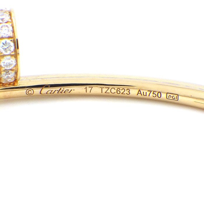 カルティエ Cartier ブレスレット ジュストアンクル SM B6065817 釘モチーフ 20ポイント ダイヤモンド 0.18ct K18PG / #17 【箱・保付き】 【中古】