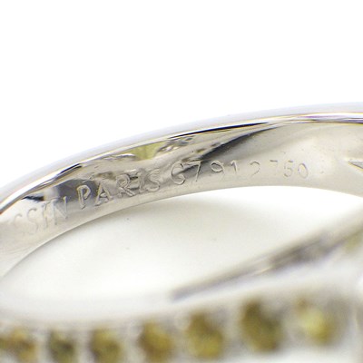 モーブッサン MAUBOUSSIN リング メクラーアトア トライアングルカット レモンクォーツ ブルートパーズ イエローサファイア K18WG 14号 【中古】