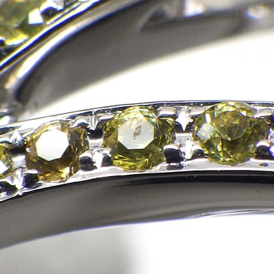 モーブッサン MAUBOUSSIN リング メクラーアトア トライアングルカット レモンクォーツ ブルートパーズ イエローサファイア K18WG 14号 【中古】