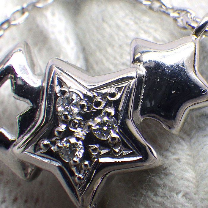 タサキ 田崎真珠 TASAKI ネックレス スターモチーフ 1ポイント パール 6.5mm珠 ダイヤモンド 計0.03ct PT900 PT850 【中古】