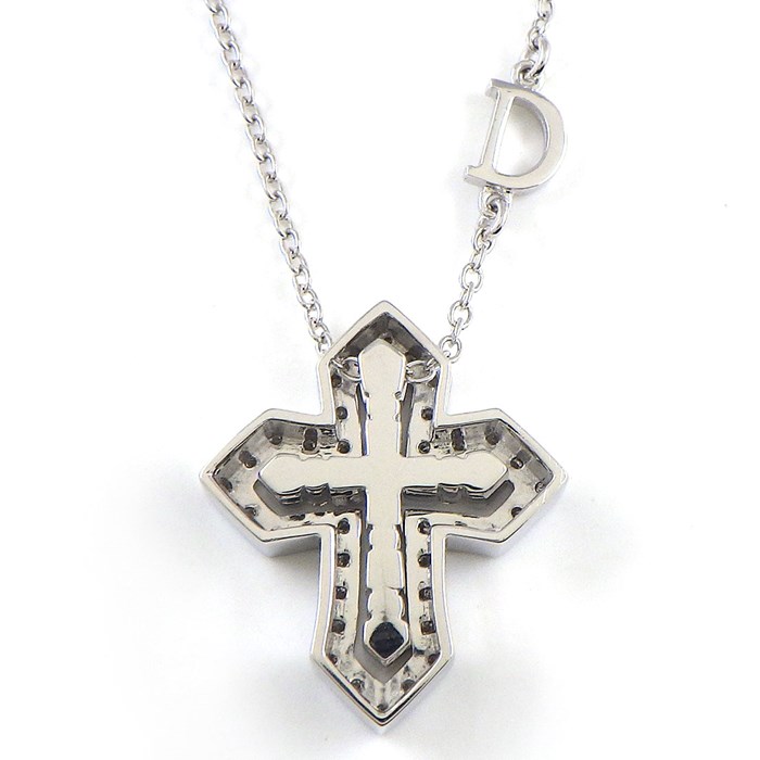 ダミアーニ DAMIANI ネックレス ベル エポック 20089078 クラウン ダブルクロス パヴェ ダイヤモンド 0.28ct K18WG 【中古】