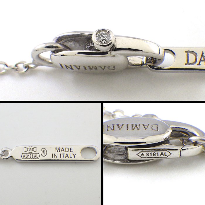 ダミアーニ DAMIANI ネックレス ベル エポック 20089078 クラウン ダブルクロス パヴェ ダイヤモンド 0.28ct K18WG 【中古】